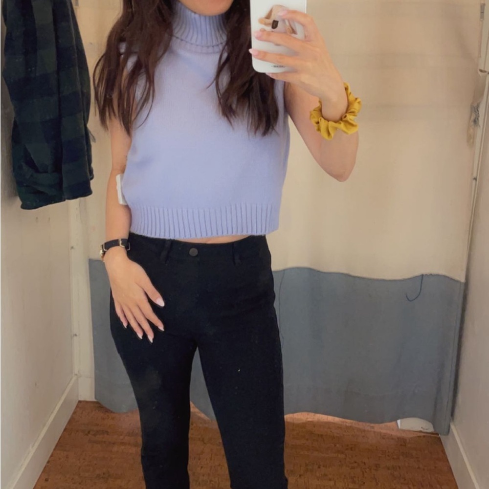 Garage Lavender Sleeveless Turtleneck Sweater